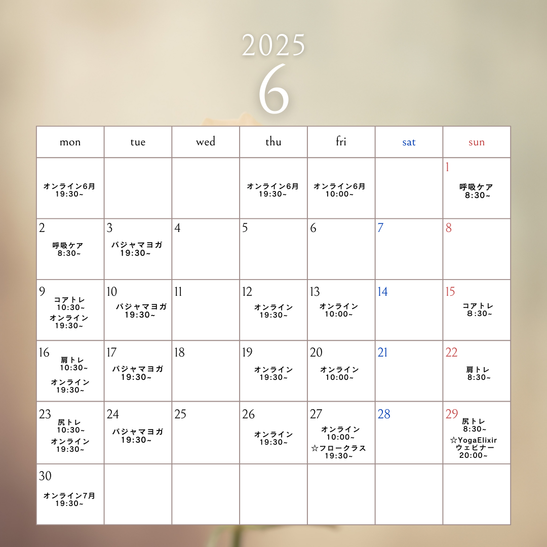 ブラウン　シンプル　2025年1月 2月 3月 4月 5月 6月 カレンダー　インスタグラムの投稿(6)